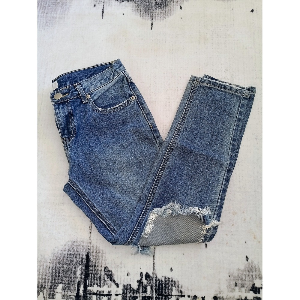 by the way. Distressed Jeans Women 25 Blue Excellent High Rise Ripped Cropped - Picture 2 of 6